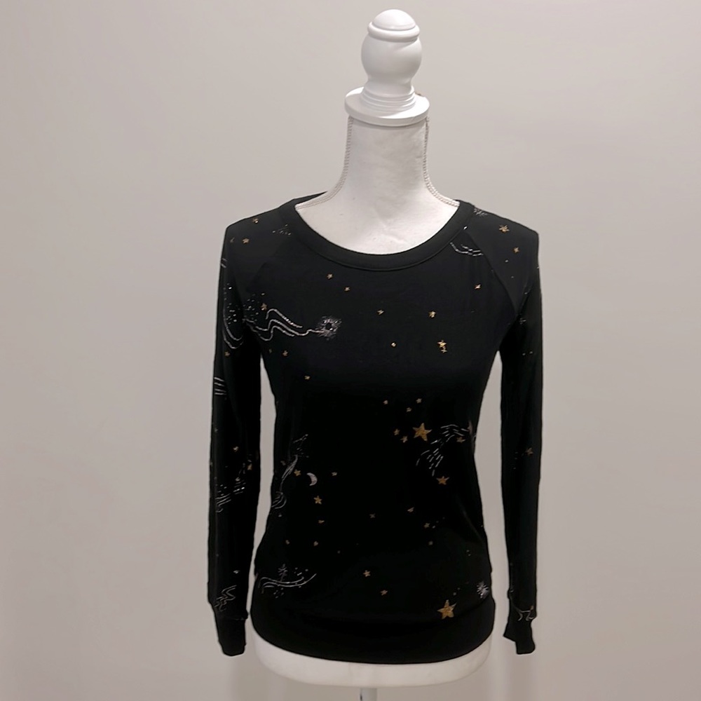 Black Long Sleeve Shooting Star Sweater